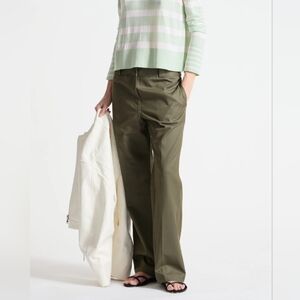 SAINT ART Nessa Mid Rise Straight Trousers Cotton Tencel Small S